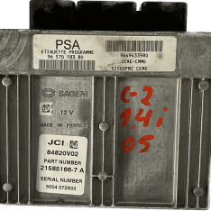Centralita Motor ECU Remanufacturada. Sagem Referencia 21585166-7A / 84820V02 / 96 570 183 80 / PSA