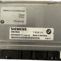 Centralita Motor ECU Remanufacturada. SIEMENS Refencia 5WK9 0014 / 7 518 111 / (DME MS43)