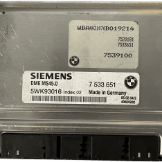 Centralita Motor ECU Remanufacturada. SIEMENS Refencia 5WK93016 / 7 533 651 / DME MS45.0